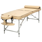 Master Massage 28” Breeze Light Weight Aluminum Portable Massage Table Package, Cream Color