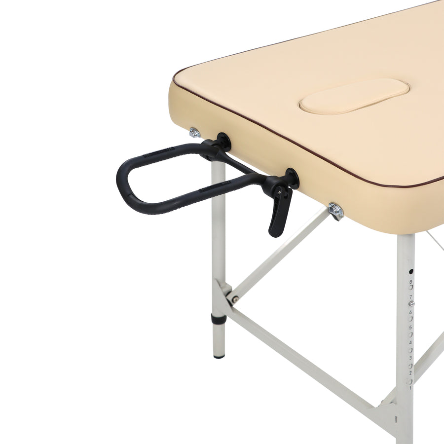 Master Massage 28” Breeze Light Weight Aluminum Portable Massage Table Package, Cream Color