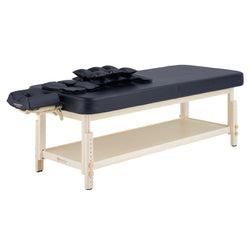 Master Massage 30” AirMaster Full Body Stretching Airwave Stationary Massage Table with Airbags. 3D Lumbar Traction - Neck, Back, Waist, Hip Relaxation & Pain Relief for Professional & Home Use Chiropractic Table (Natual color frame)