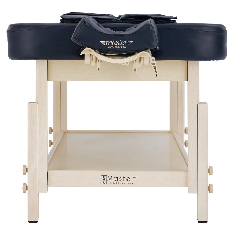 Master Massage 30” AirMaster Full Body Stretching Airwave Stationary Massage Table with Airbags. 3D Lumbar Traction - Neck, Back, Waist, Hip Relaxation & Pain Relief for Professional & Home Use Chiropractic Table (Natual color frame)