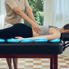 Master Massage 30” AirMaster Full Body Stretching Airwave Stationary Massage Table with Airbags. 3D Lumbar Traction - Neck, Back, Waist, Hip Relaxation & Pain Relief for Professional & Home Use Chiropractic Table (Mahogany color frame)