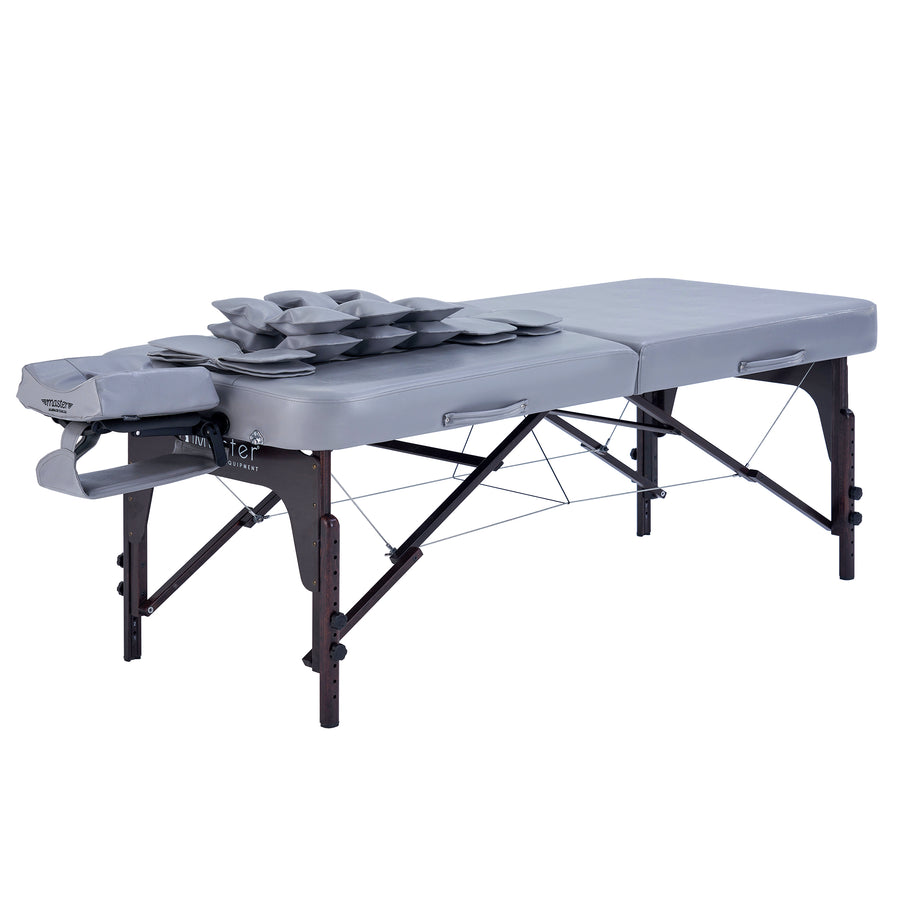 Master Massage 30” Bristol Airwave Full Body Stretching Portable Massage Table with Reiki Panel and Airbags . 3D Lumbar Traction - Neck, Back, Waist, Hip Relaxation & Pain Relief for Professional& Home Use Chiropractic Table (Dove Grey)