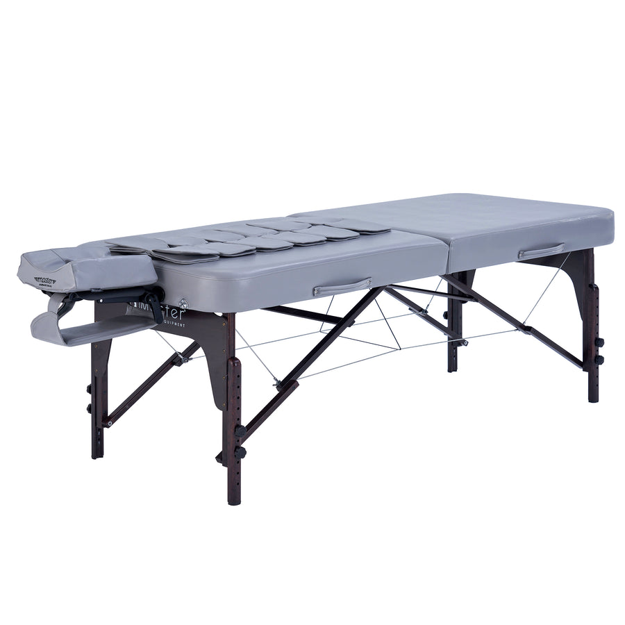 Master Massage 30” Bristol Airwave Full Body Stretching Portable Massage Table with Reiki Panel and Airbags . 3D Lumbar Traction - Neck, Back, Waist, Hip Relaxation & Pain Relief for Professional& Home Use Chiropractic Table (Dove Grey)