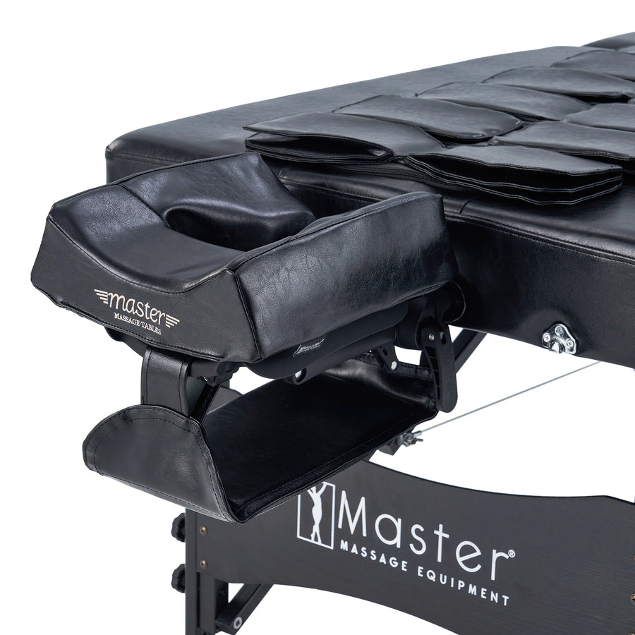 Master Massage 30” Monaco Airwave Full Body Stretching Portable Massage Table with Airbags, 3D Lumbar Traction - Neck, Back, Waist, Hip Relaxation & Pain Relief for Professional & Home Use Chiropractic Table (Black)